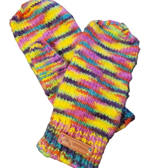Handmade Rainbow Hat, Scarf and Mittens Set - Picture 5 of 10